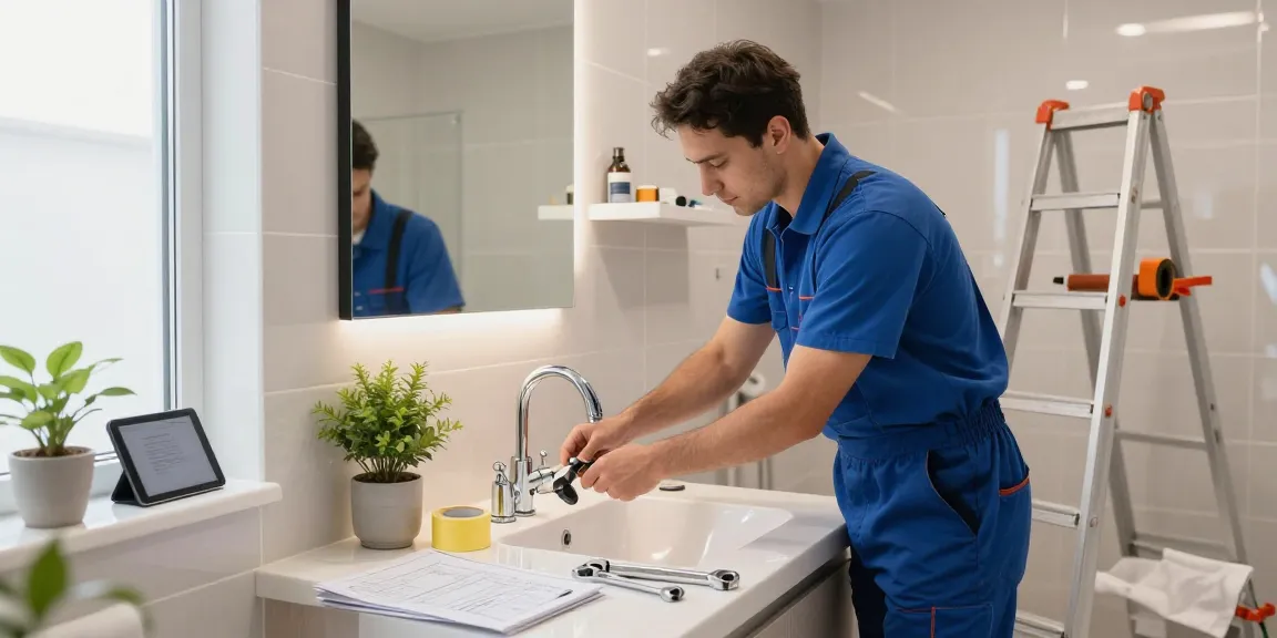 Plumbing services toronto installation by a professional plumber in a modern bathroom setting.